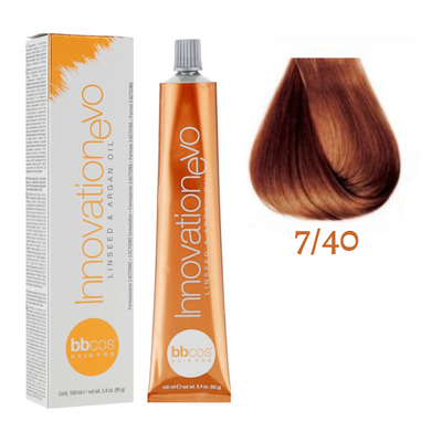 7/40 Крем-фарба для волосся BBCOS Innovation Evo мідний інтенсивний 100 мл 7/40E фото