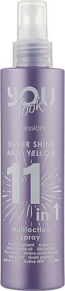 Спрей для волосся 11 в1 для блонду You Look Silver Shine Anti-Yellow фіолетовий 200 мл 1945871505 фото