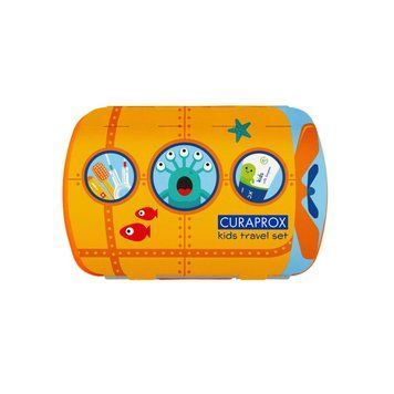 Дорожный набор Curaprox Kids Оранжевый (Зубная щетка Kids, детская зубная паста 10мл, ершики-2 шт.) 2712850997 фото